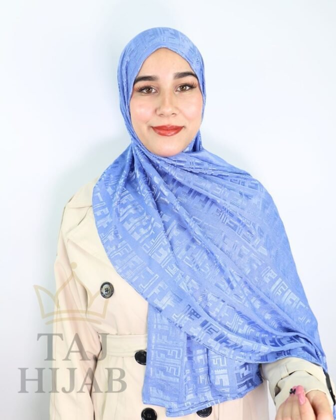 Châle Jacquard Premium Bleu Ciel