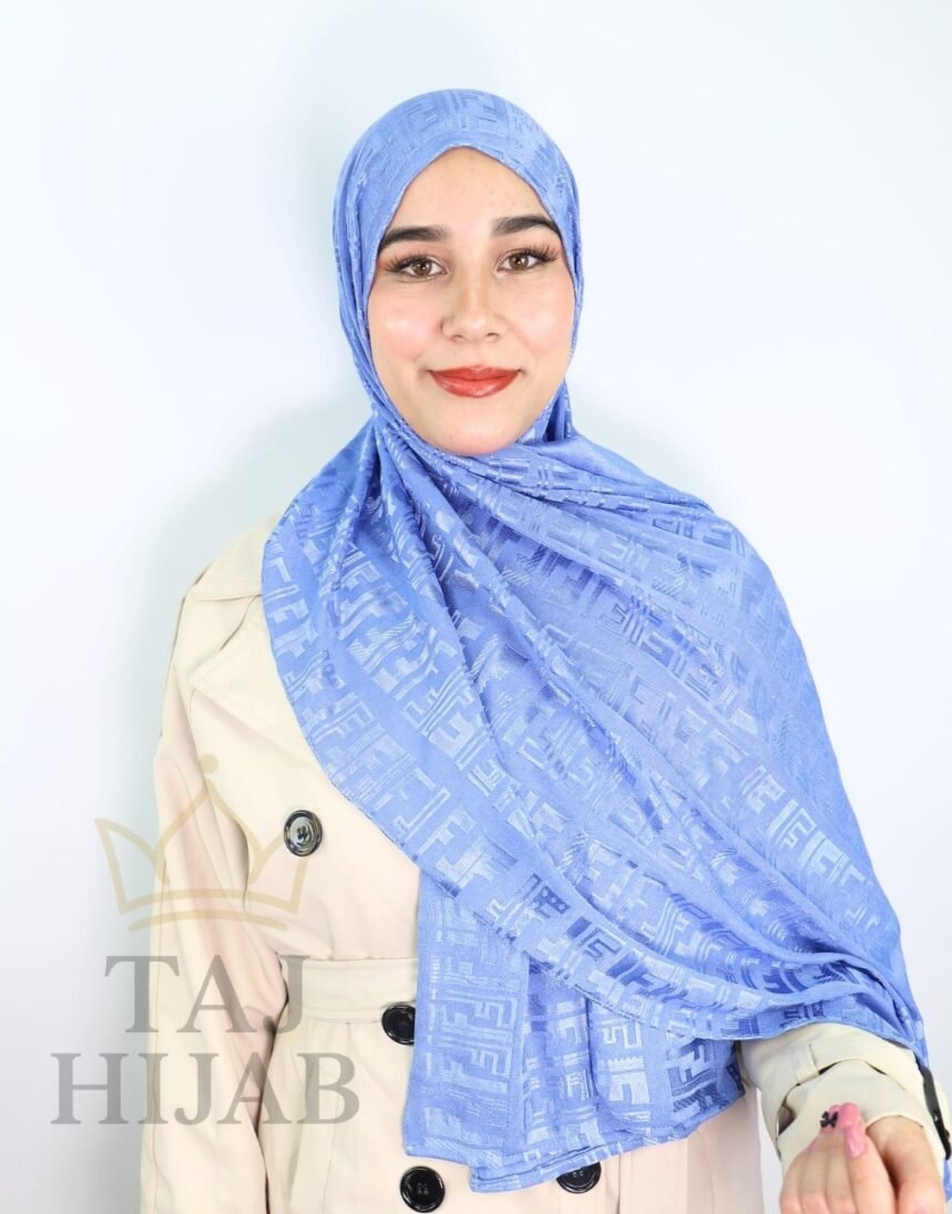 Châle Jacquard Premium Bleu Ciel