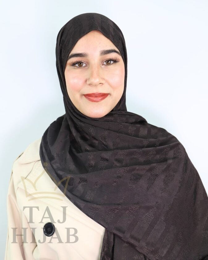 Châle Jacquard Premium Chocolat Noir