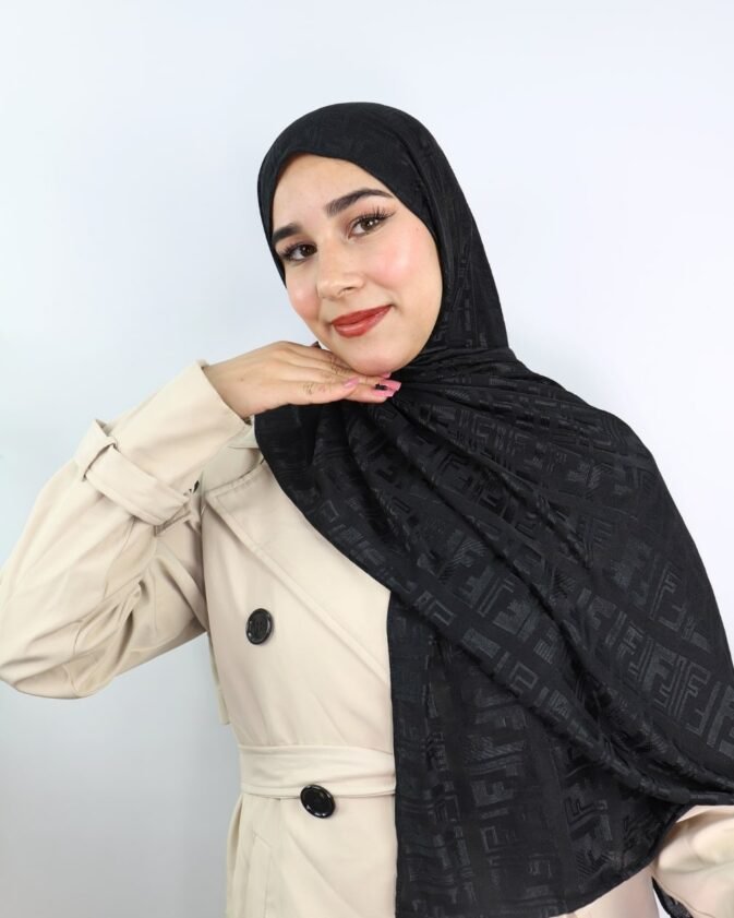 Châle Jacquard Premium Noir