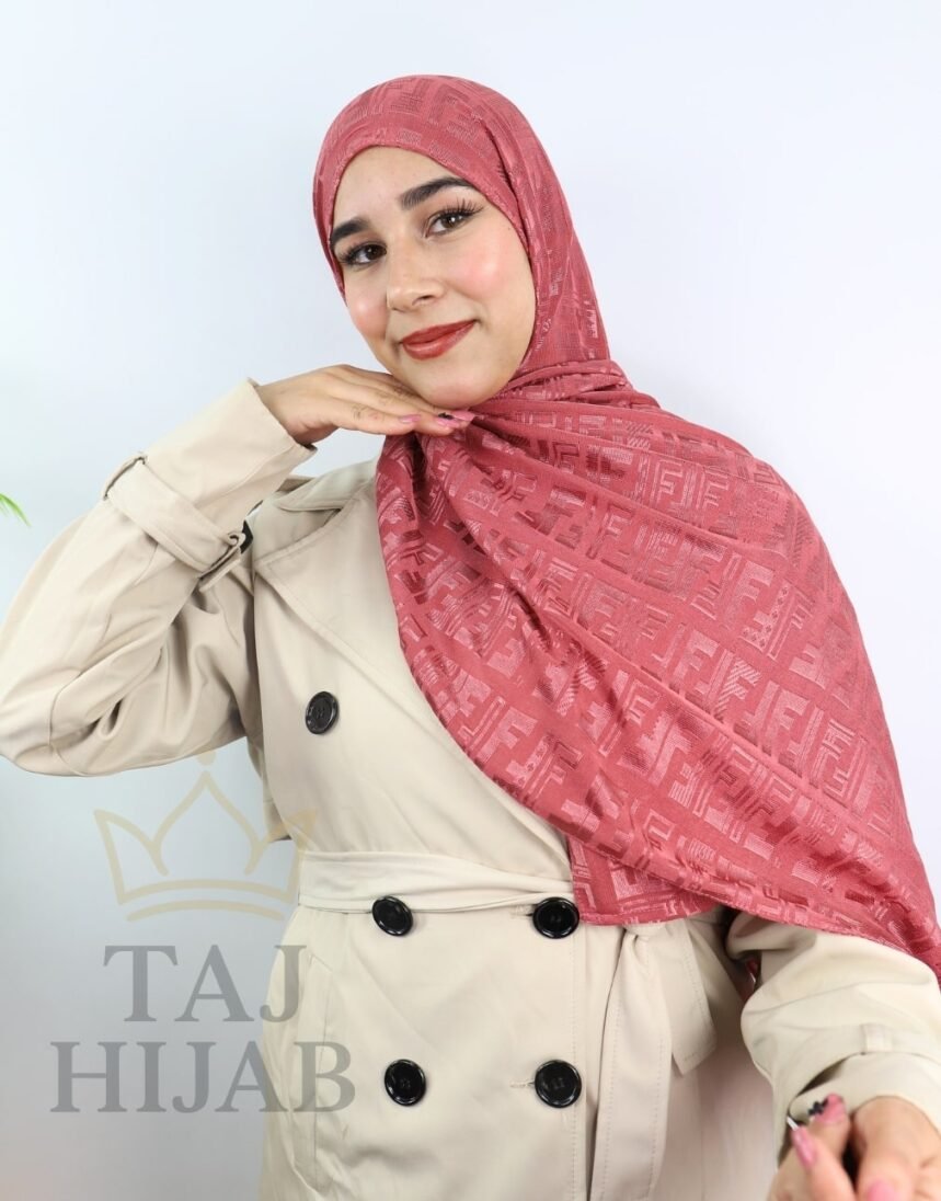 Châle Jacquard Premium Rouge Rosé