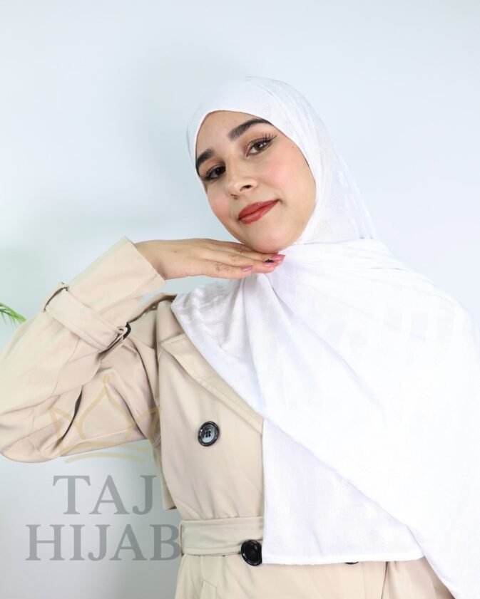 Châle Jacquard Premium Blanc