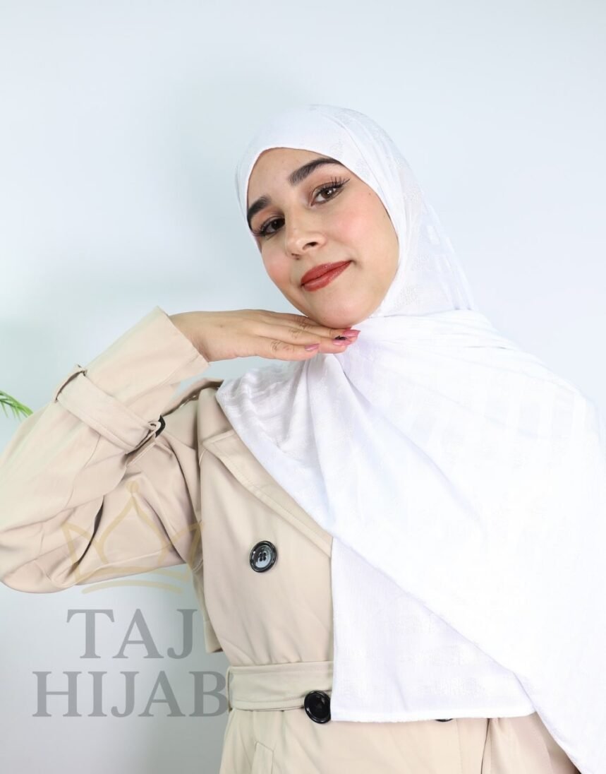 Châle Jacquard Premium Blanc