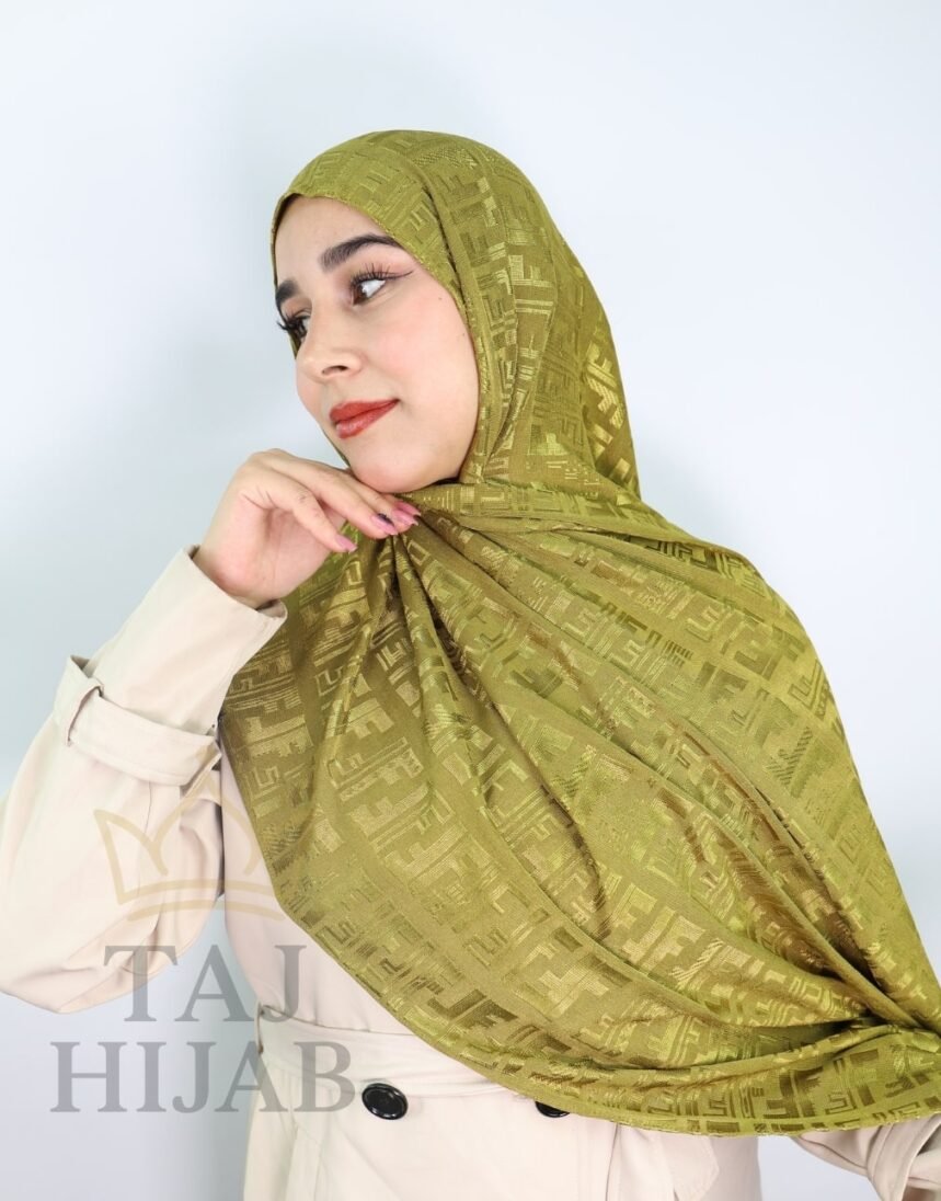 Châle Jacquard Premium Vert Olive